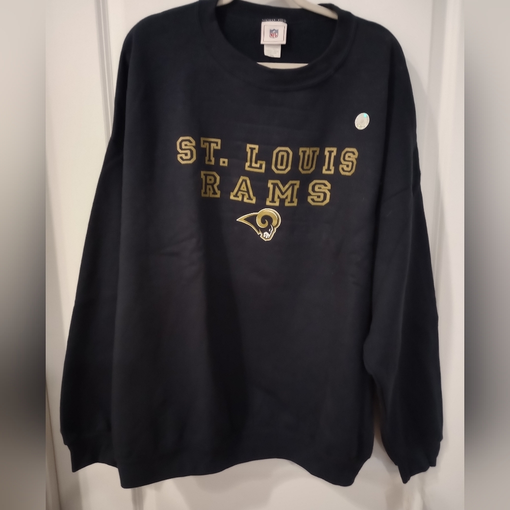 NEW Vintage NWT Official NFL St. Louis Rams Sweatshirt Big Man's 3X Oversize Top